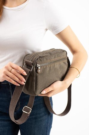 Kadın Postacı Çanta Hafif Klinkır Kumaş Çok Cepli Çapraz Askılı Omuz Çantası 24*16 Cm Günlük Çanta