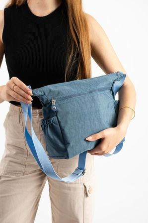 Kadın Postacı Çanta Hafif Klinkır Kumaş Çok Cepli Çapraz Askılı Omuz Çantası 28*24 Cm Günlük Çanta