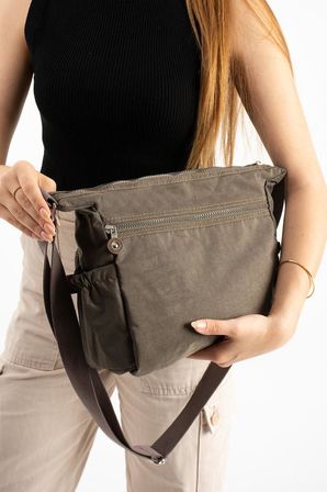 Kadın Postacı Çanta Hafif Klinkır Kumaş Çok Cepli Çapraz Askılı Omuz Çantası 28*24 Cm Günlük Çanta