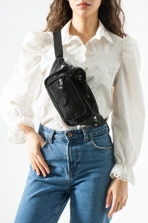 Unisex Bel Çantası Free Bag Klinkır Kumaş Hafif Yağmur Geçirmez Kumaş Çok Cepli 571 Collection