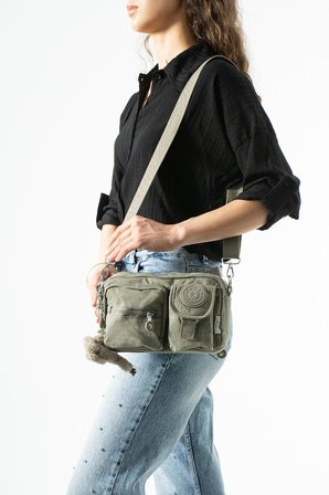 Unisex Bel Çantası Free Bag Klinkır Kumaş Postacı Omuz Çantası Fonksiyonel Kullanım Çapraz Askılı