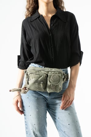 Unisex Bel Çantası Free Bag Klinkır Kumaş Postacı Omuz Çantası Fonksiyonel Kullanım Çapraz Askılı