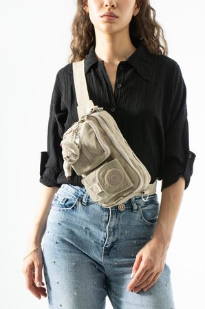 Unisex Bel Çantası Free Bag Klinkır Kumaş Postacı Omuz Çantası Fonksiyonel Kullanım Çapraz Askılı