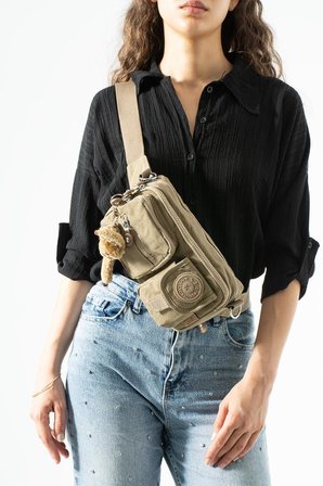Unisex Bel Çantası Free Bag Klinkır Kumaş Postacı Omuz Çantası Fonksiyonel Kullanım Çapraz Askılı
