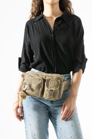 Unisex Bel Çantası Free Bag Klinkır Kumaş Postacı Omuz Çantası Fonksiyonel Kullanım Çapraz Askılı