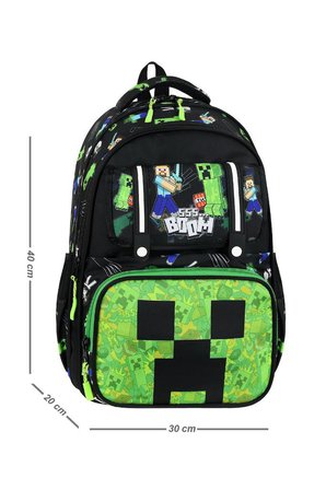 İlkokul Çantası MineCraft 3'lü Set 42*30 Cm Beslenme Çantası Kalem Kutusu Ortopedik Erkek Çocuk
