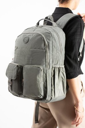 Unisex Klinkır Okul Çantası Lise Ortaokul Üniversite Sırt Çantası 45*30 Cm Hafif Kumaş Çok Cepli 