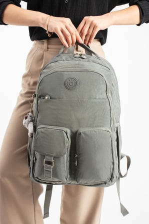Unisex Klinkır Okul Çantası Lise Ortaokul Üniversite Sırt Çantası 45*30 Cm Hafif Kumaş Çok Cepli 