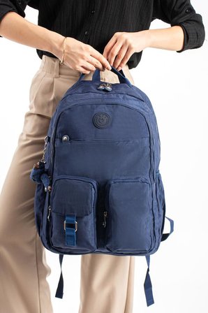 Unisex Klinkır Okul Çantası Lise Ortaokul Üniversite Sırt Çantası 45*30 Cm Hafif Kumaş Çok Cepli 