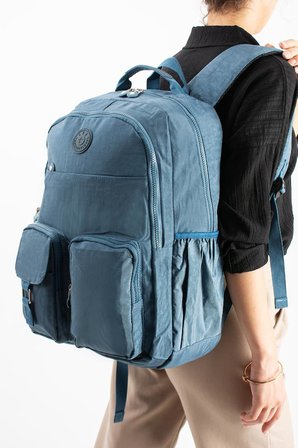 Unisex Klinkır Okul Çantası Lise Ortaokul Üniversite Sırt Çantası 45*30 Cm Hafif Kumaş Çok Cepli 