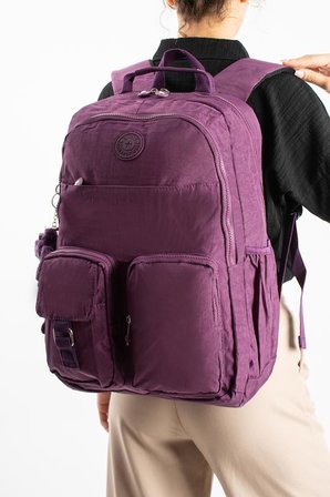Unisex Klinkır Okul Çantası Lise Ortaokul Üniversite Sırt Çantası 45*30 Cm Hafif Kumaş Çok Cepli 