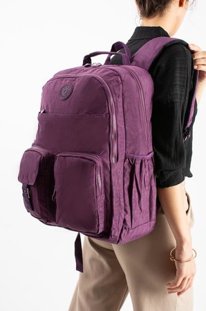 Unisex Klinkır Okul Çantası Lise Ortaokul Üniversite Sırt Çantası 45*30 Cm Hafif Kumaş Çok Cepli 