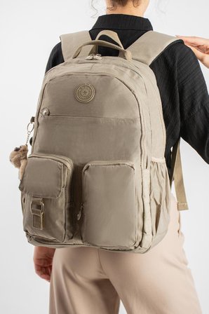 Unisex Klinkır Okul Çantası Lise Ortaokul Üniversite Sırt Çantası 45*30 Cm Hafif Kumaş Çok Cepli 