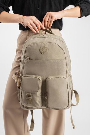 Unisex Klinkır Okul Çantası Lise Ortaokul Üniversite Sırt Çantası 45*30 Cm Hafif Kumaş Çok Cepli 