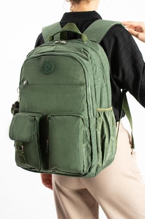 Unisex Klinkır Okul Çantası Lise Ortaokul Üniversite Sırt Çantası 45*30 Cm Hafif Kumaş Çok Cepli 