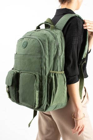 Unisex Klinkır Okul Çantası Lise Ortaokul Üniversite Sırt Çantası 45*30 Cm Hafif Kumaş Çok Cepli 