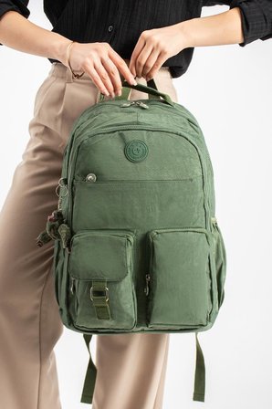 Unisex Klinkır Okul Çantası Lise Ortaokul Üniversite Sırt Çantası 45*30 Cm Hafif Kumaş Çok Cepli 