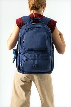 Unisex Okul Çantası Lise Ortaokul Üniversite Sırt Çantası 43*30 Cm Klinkır Hafif Kumaş Çok Cepli 2H