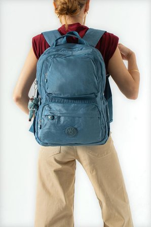 Unisex Okul Çantası Lise Ortaokul Üniversite Sırt Çantası 43*30 Cm Klinkır Hafif Kumaş Çok Cepli 2H