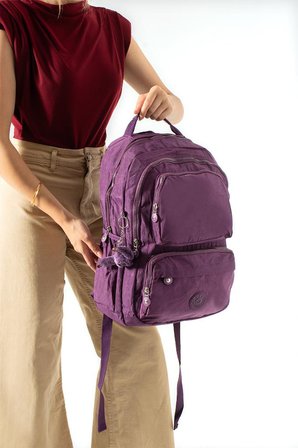 Unisex Okul Çantası Lise Ortaokul Üniversite Sırt Çantası 43*30 Cm Klinkır Hafif Kumaş Çok Cepli 2H
