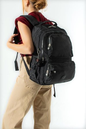 Unisex Okul Çantası Lise Ortaokul Üniversite Sırt Çantası 43*30 Cm Klinkır Hafif Kumaş Çok Cepli 2H