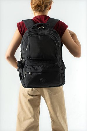 Unisex Okul Çantası Lise Ortaokul Üniversite Sırt Çantası 43*30 Cm Klinkır Hafif Kumaş Çok Cepli 2H