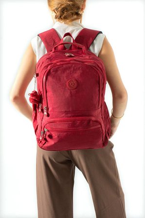 Ortaokul Lise Üniversite Okul Sırt Çantası Unisex 40*30 Cm Su İtici Hafif Klinkır Kumaş Çok Cepli 3M
