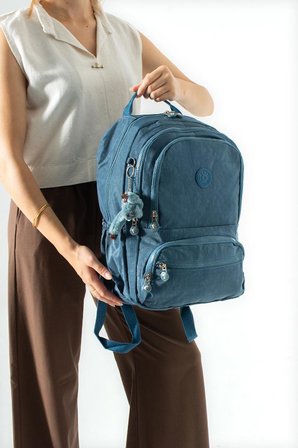 Ortaokul Lise Üniversite Okul Sırt Çantası Unisex 40*30 Cm Su İtici Hafif Klinkır Kumaş Çok Cepli 3M