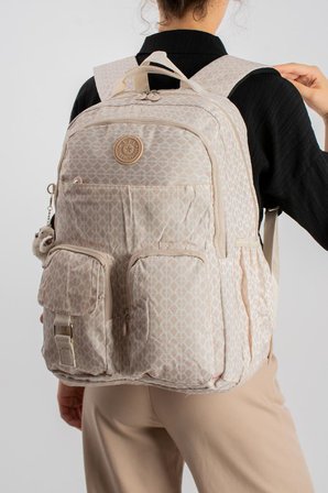 Unisex Klinkır Okul Çantası Lise Ortaokul Üniversite Sırt Çantası 45*30 Cm Hafif Kumaş Çok Cepli 