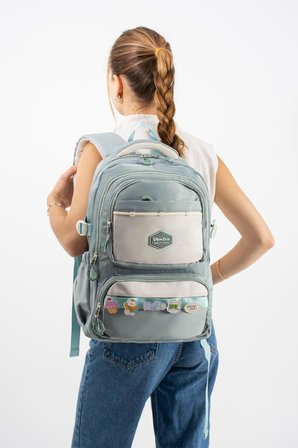 Ventis Unisex Okul Çantası Lise Ortaokul Sırt Çantası 43*30 Cm Su Geçirmez Kumaş Çok Cepli Vnt1-B
