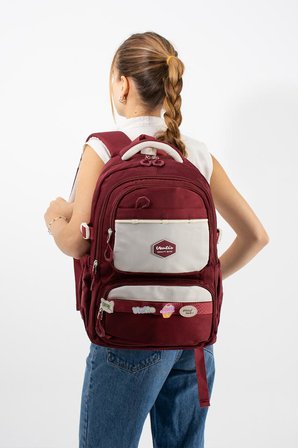 Ventis Unisex Okul Çantası Lise Ortaokul Sırt Çantası 43*30 Cm Su Geçirmez Kumaş Çok Cepli Vnt1-B