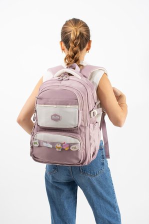 Ventis Unisex Okul Çantası Lise Ortaokul Sırt Çantası 43*30 Cm Su Geçirmez Kumaş Çok Cepli Vnt1-B