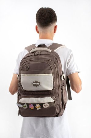 Ventis Unisex Okul Çantası Lise Ortaokul Sırt Çantası 43*30 Cm Su Geçirmez Kumaş Çok Cepli Vnt1-B