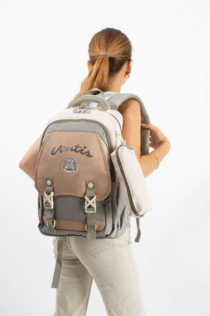 Ventis Unisex Okul Çantası Lise Ortaokul 2'li Set Kalemlikli Sırt Çantası 43*30 Cm Çok Cepli Vnt1-D