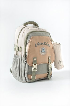 Ventis Unisex Okul Çantası Lise Ortaokul 2'li Set Kalemlikli Sırt Çantası 43*30 Cm Çok Cepli Vnt1-D