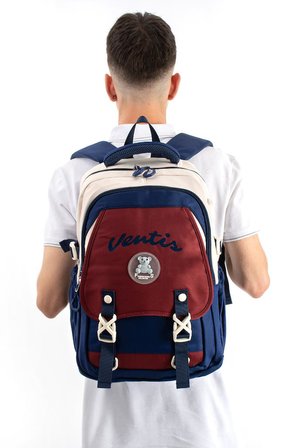 Ventis Unisex Okul Çantası Lise Ortaokul 2'li Set Kalemlikli Sırt Çantası 43*30 Cm Çok Cepli Vnt1-D