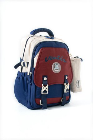 Ventis Unisex Okul Çantası Lise Ortaokul 2'li Set Kalemlikli Sırt Çantası 43*30 Cm Çok Cepli Vnt1-D