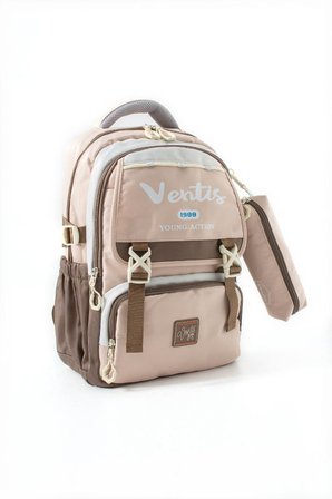 Ventis Unisex 2'li Set Okul Çantası Lise Ortaokul Kalemlikli Sırt Çantası 43*30 Cm Çok Cepli Vnt1-E