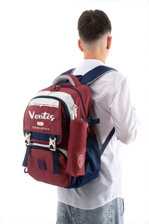 Ventis Unisex 2'li Set Okul Çantası Lise Ortaokul Kalemlikli Sırt Çantası 43*30 Cm Çok Cepli Vnt1-E
