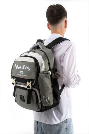 Ventis Unisex 2'li Set Okul Çantası Lise Ortaokul Kalemlikli Sırt Çantası 43*30 Cm Çok Cepli Vnt1-E