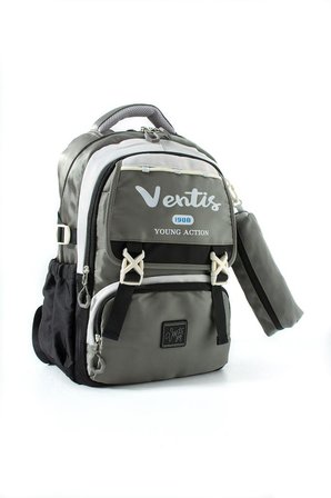 Ventis Unisex 2'li Set Okul Çantası Lise Ortaokul Kalemlikli Sırt Çantası 43*30 Cm Çok Cepli Vnt1-E