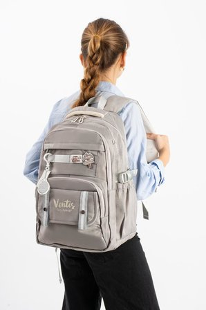 Ventis Unisex Okul Çantası Ortaokul Lise Sırt Çantası 43*30 Cm Su Geçirmez Kumaş Çok Cepli Vnt5-D