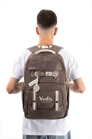 Ventis Unisex Okul Çantası Ortaokul Lise Sırt Çantası 43*30 Cm Su Geçirmez Kumaş Çok Cepli Vnt5-D