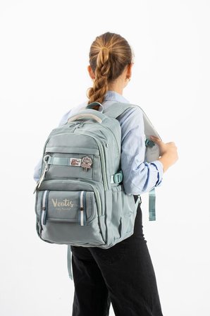 Ventis Unisex Okul Çantası Ortaokul Lise Sırt Çantası 43*30 Cm Su Geçirmez Kumaş Çok Cepli Vnt5-D