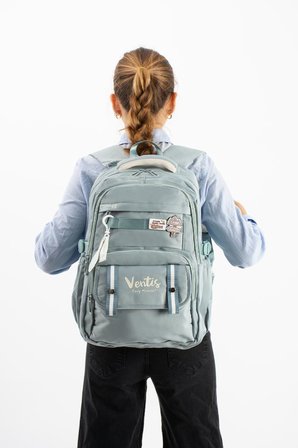 Ventis Unisex Okul Çantası Ortaokul Lise Sırt Çantası 43*30 Cm Su Geçirmez Kumaş Çok Cepli Vnt5-D