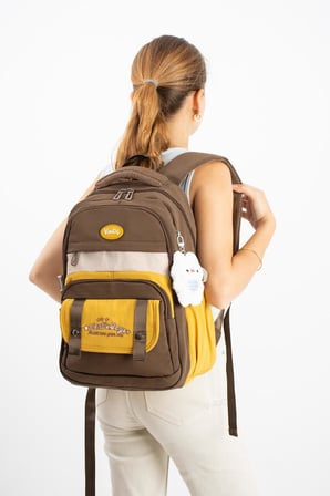 Ventis Unisex Okul Çantası Lise Ortaokul Maskotlu Sırt Çantası 43*30 Cm Çok Cepli Vnt5-H