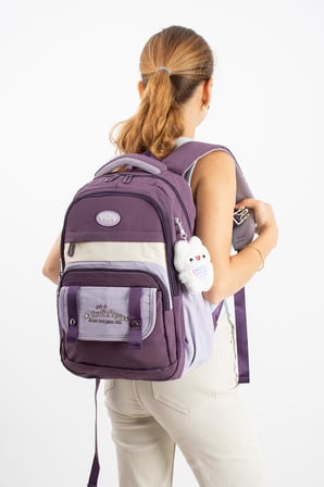 Ventis Unisex Okul Çantası Lise Ortaokul Maskotlu Sırt Çantası 43*30 Cm Çok Cepli Vnt5-H