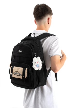 Ventis Unisex Okul Çantası Lise Ortaokul Maskotlu Sırt Çantası 43*30 Cm Çok Cepli Vnt5-H