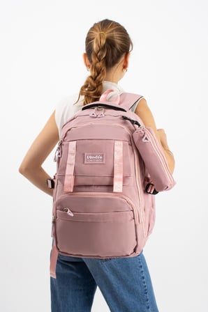 Ventis Unisex Kalemlikli 2'Li Set Okul Çantası Lise Ortaokul Sırt Çantası 43*30 Cm Çok Cepli Vnt7-F