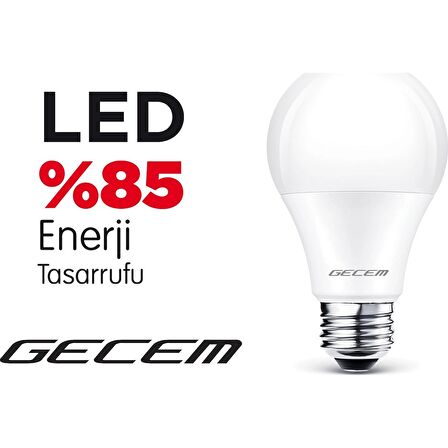 GECEM 9W E27 Duylu Led Ampul 6500K